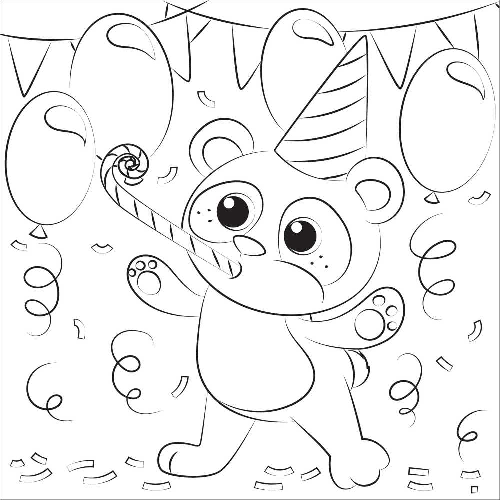 Desenho de Feliz Aniversário para colorir