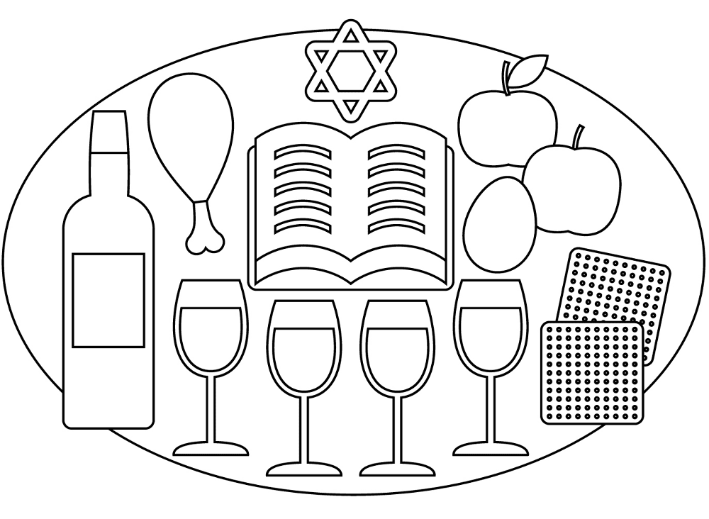 Desenho de Feriados Judeus para colorir e imprimir: número 8