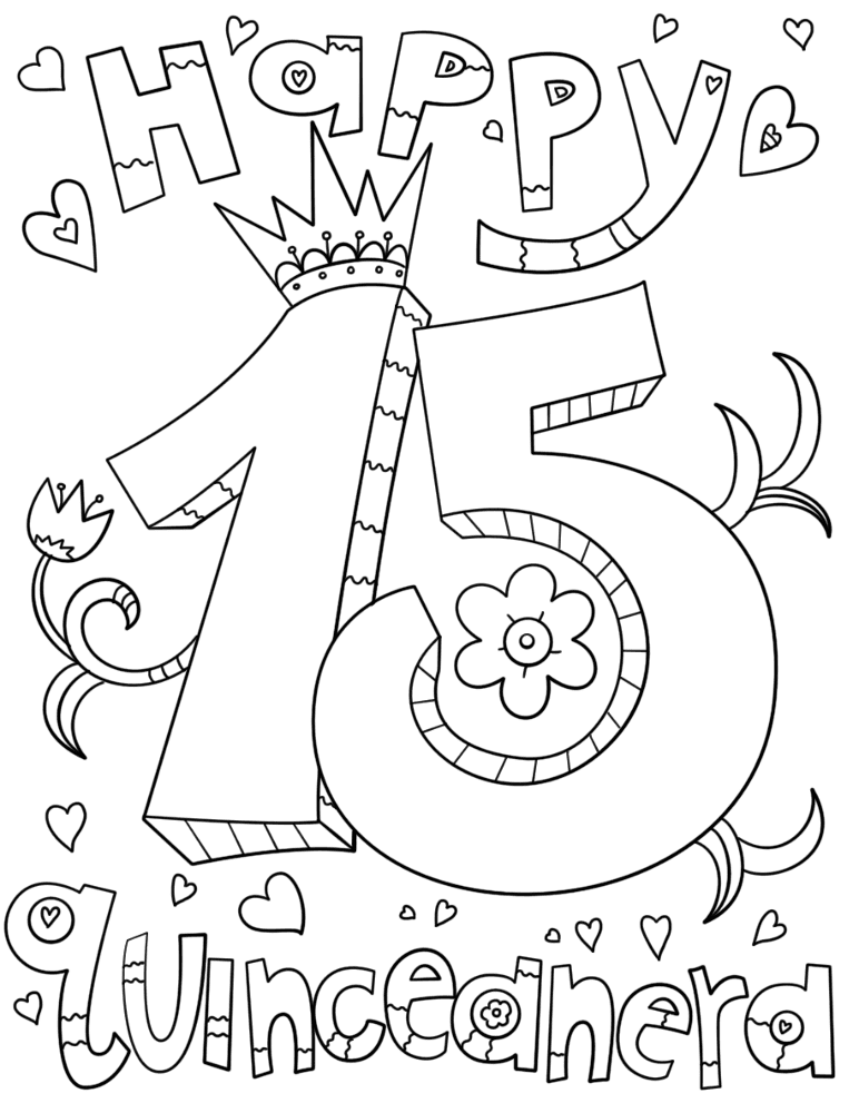 Desenho de Festa De Debutante para colorir e imprimir: número 4