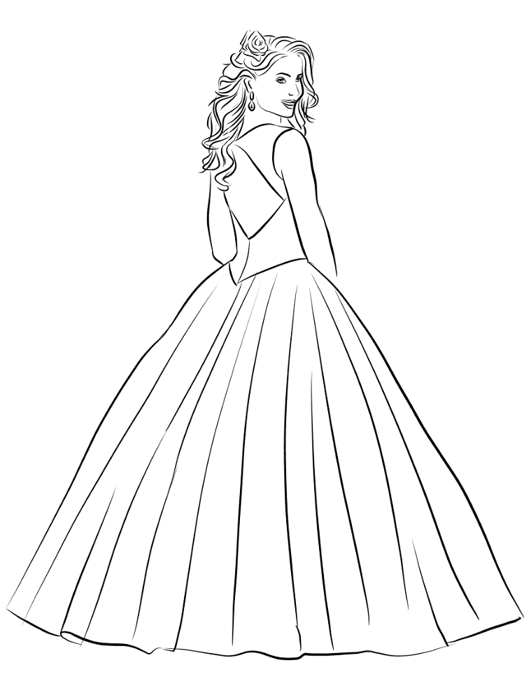 Desenho de Festa De Debutante para colorir e imprimir: número 5
