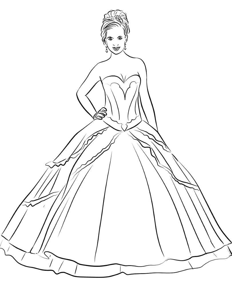 Desenho de Festa De Debutante para colorir e imprimir: número 6