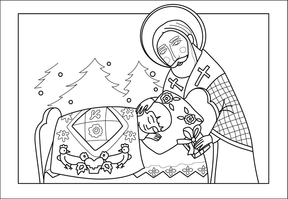 Desenho de Festa De São Nicolau para colorir e imprimir: número 8