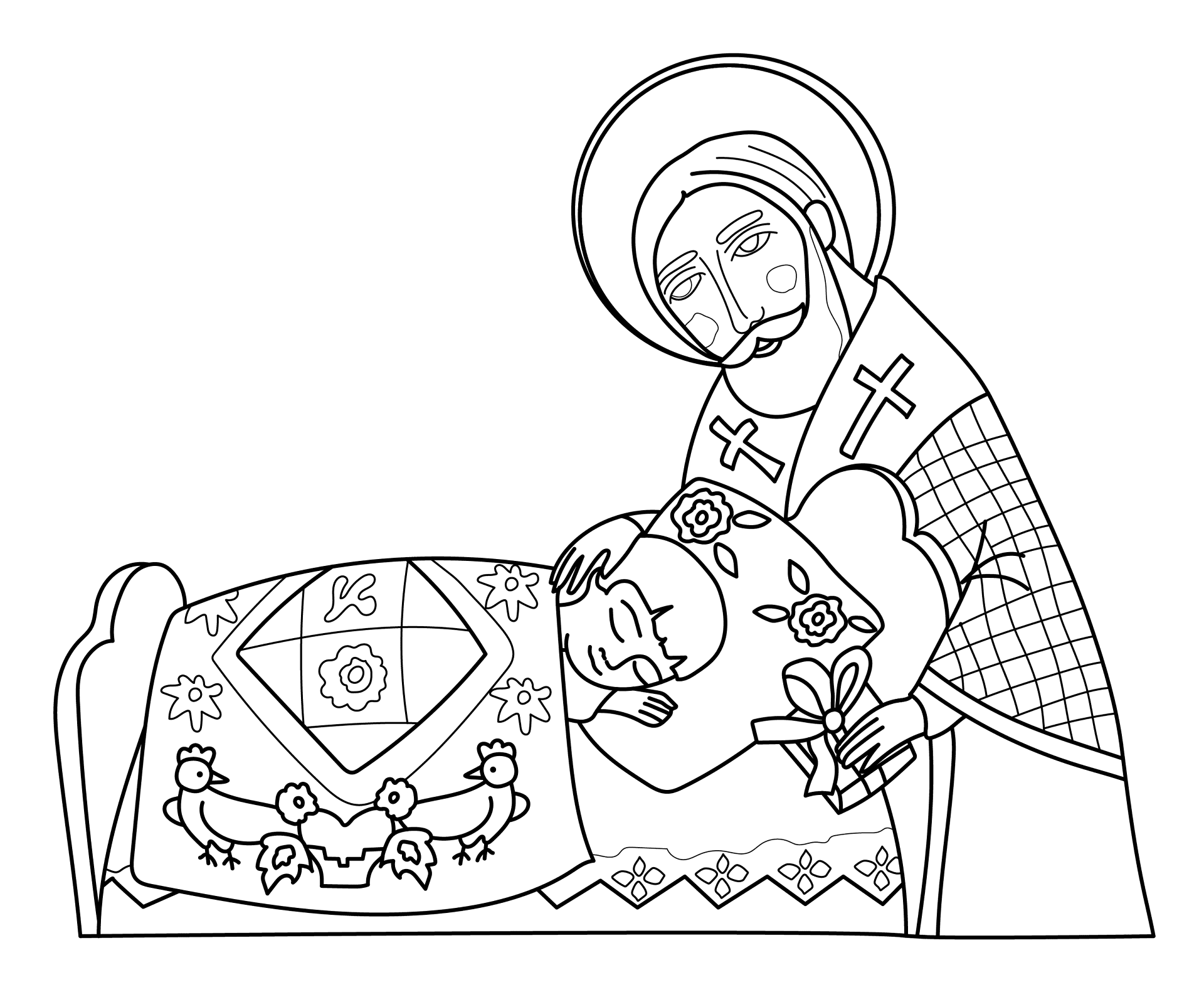 Desenho de Festa De São Nicolau para colorir e imprimir: número 9