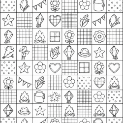 Desenho de Festa Junina para colorir e imprimir: número 3