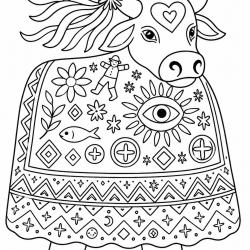 Desenho de Festa Junina para colorir e imprimir: número 5