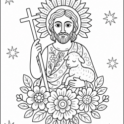 Desenho de Festa Junina para colorir e imprimir: número 6