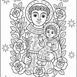 Desenho de Festa Junina para colorir e imprimir: número 7
