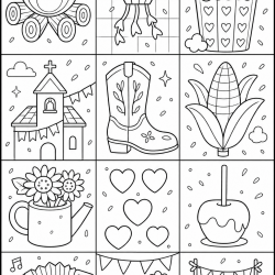 Desenho de Festa Junina para colorir e imprimir: número 10