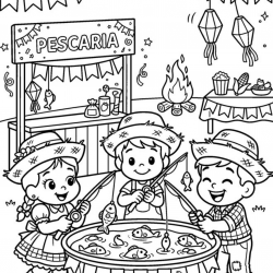 Desenho de Festa Junina para colorir e imprimir: número 19