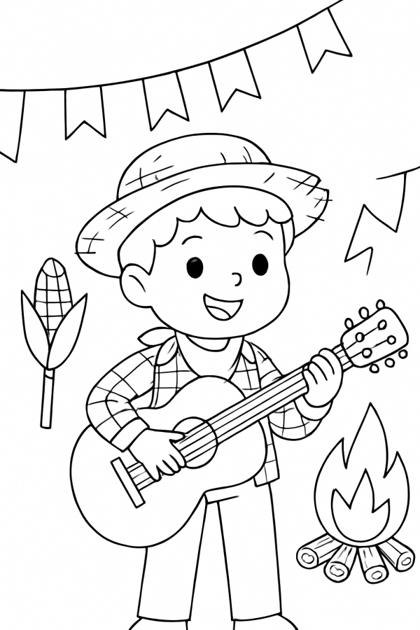 Desenho de Festa Junina para colorir e imprimir: número 23