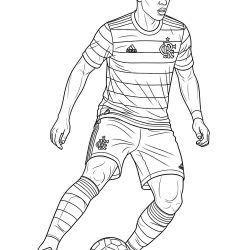 Desenho de Flamengo para colorir e imprimir: número 9