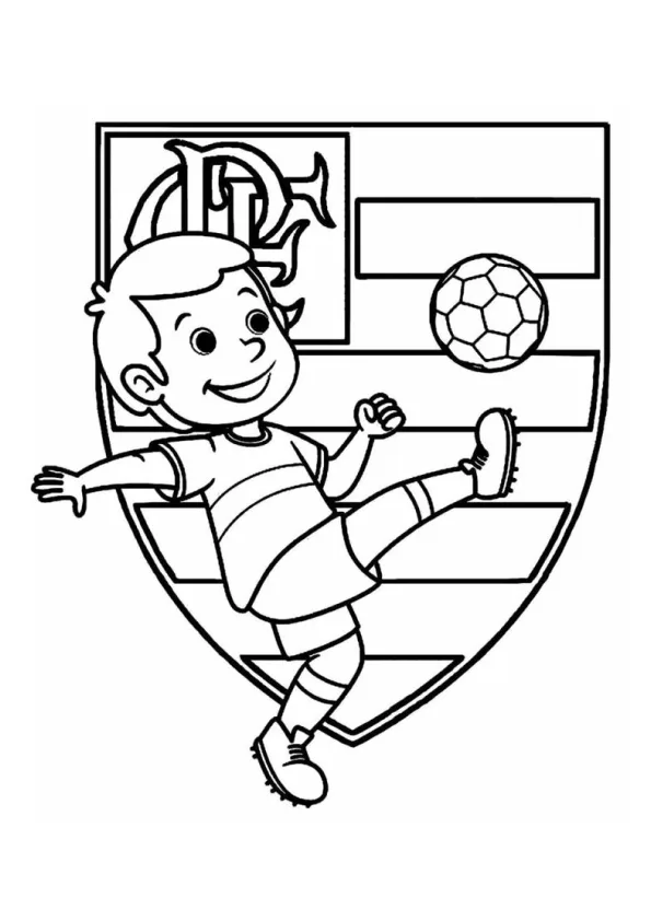 Desenho de Flamengo para colorir e imprimir: número 10