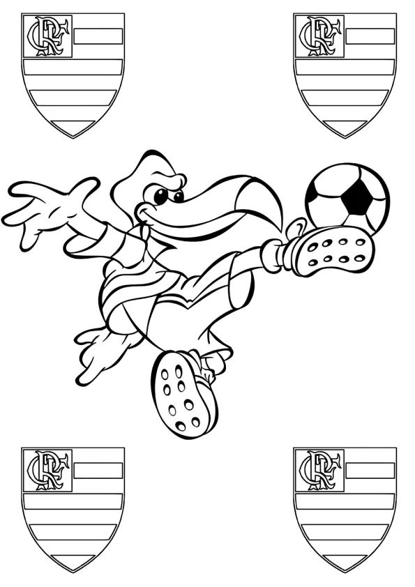 Desenho de Flamengo para colorir e imprimir: número 11