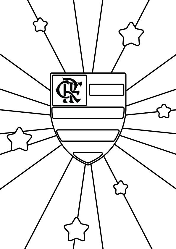 Desenho de Flamengo para colorir e imprimir: número 15