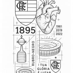 Desenho de Flamengo para colorir e imprimir: número 22