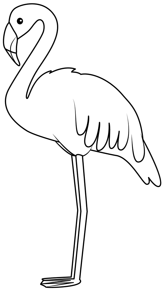 Desenho de Flamingos para colorir e imprimir: número 3