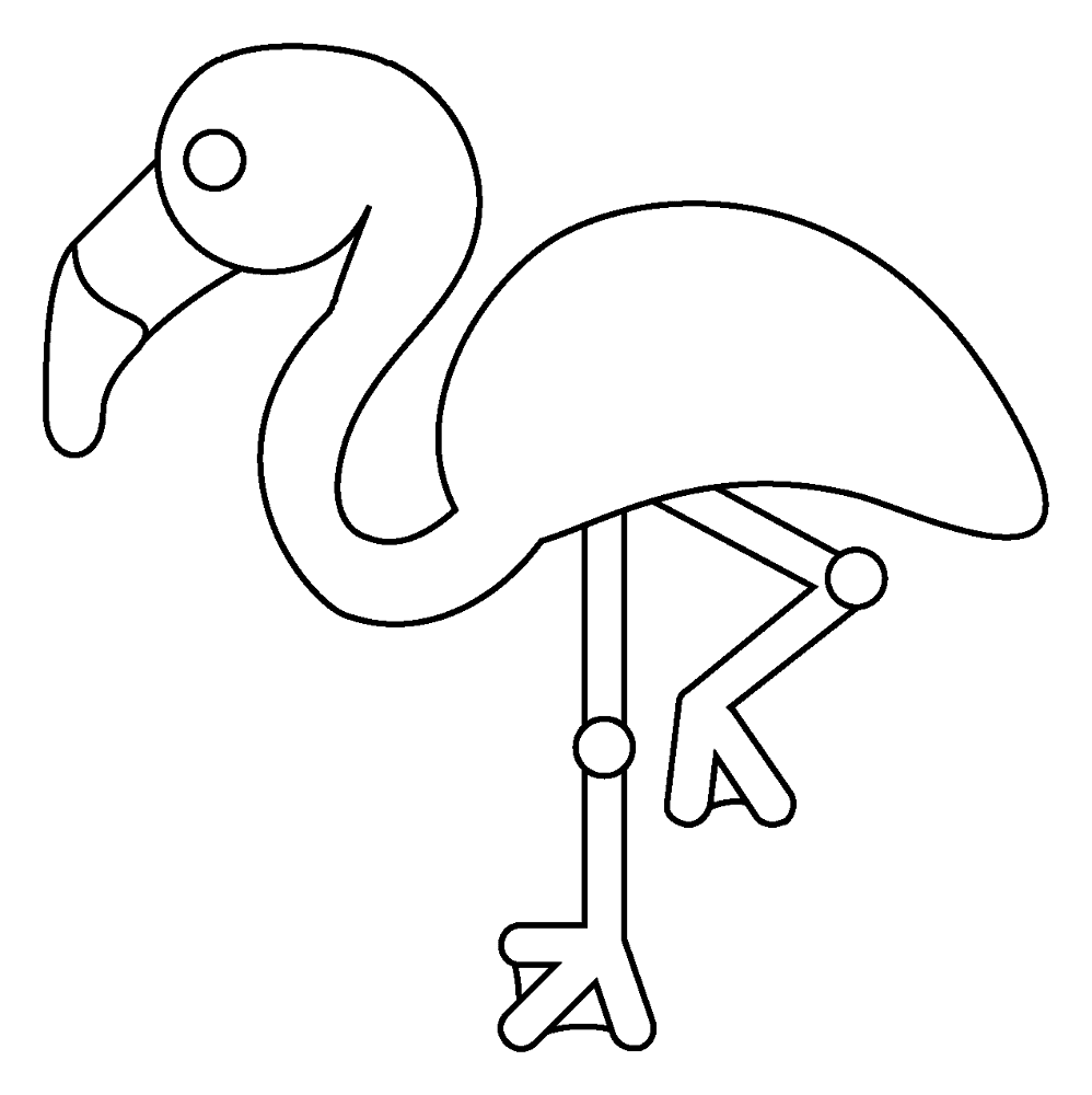 Desenho de Flamingos para colorir e imprimir: número 5