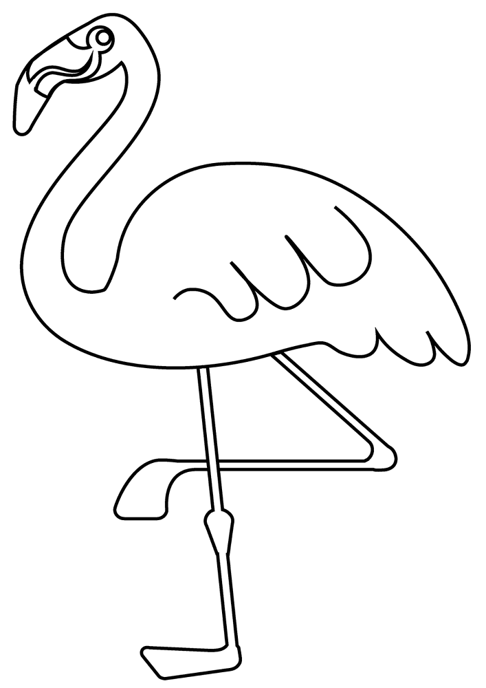 Desenho de Flamingos para colorir e imprimir: número 6