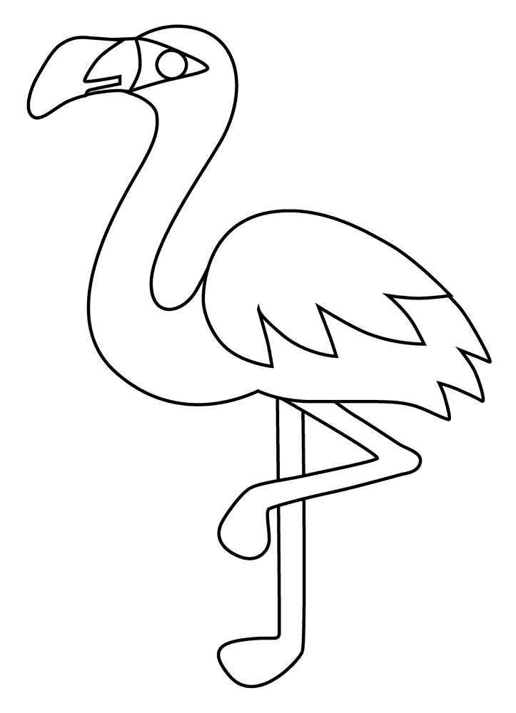 Desenho de Flamingos para colorir e imprimir: número 7