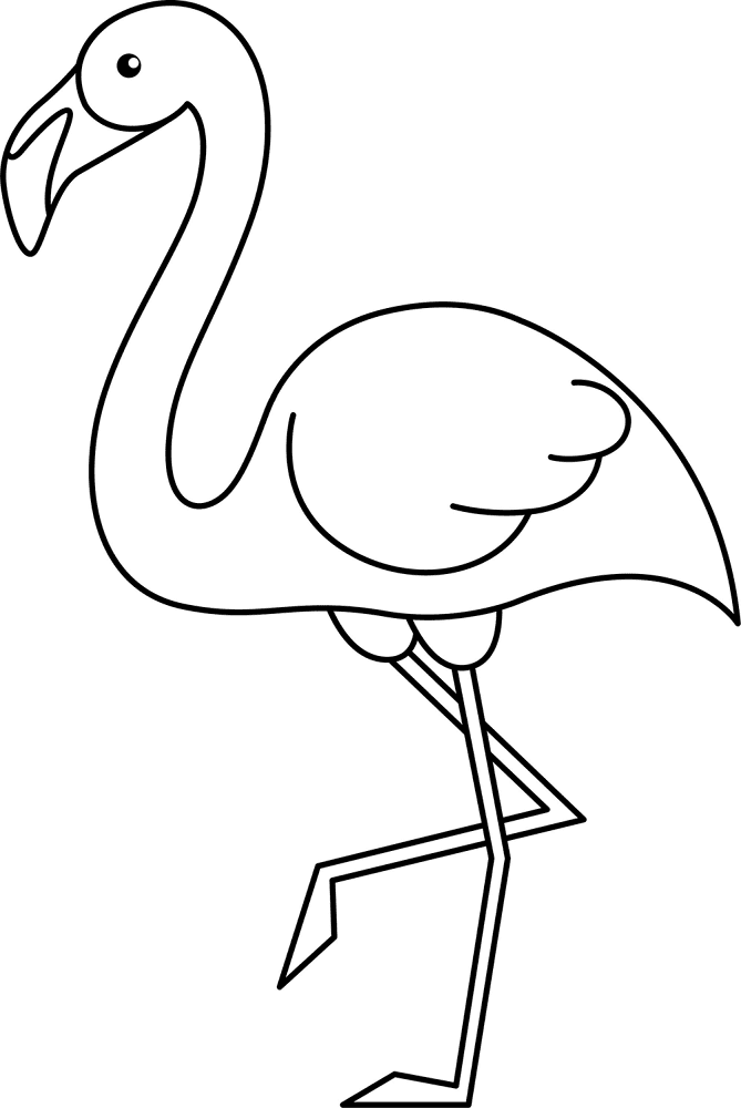 Desenho de Flamingos para colorir e imprimir: número 8