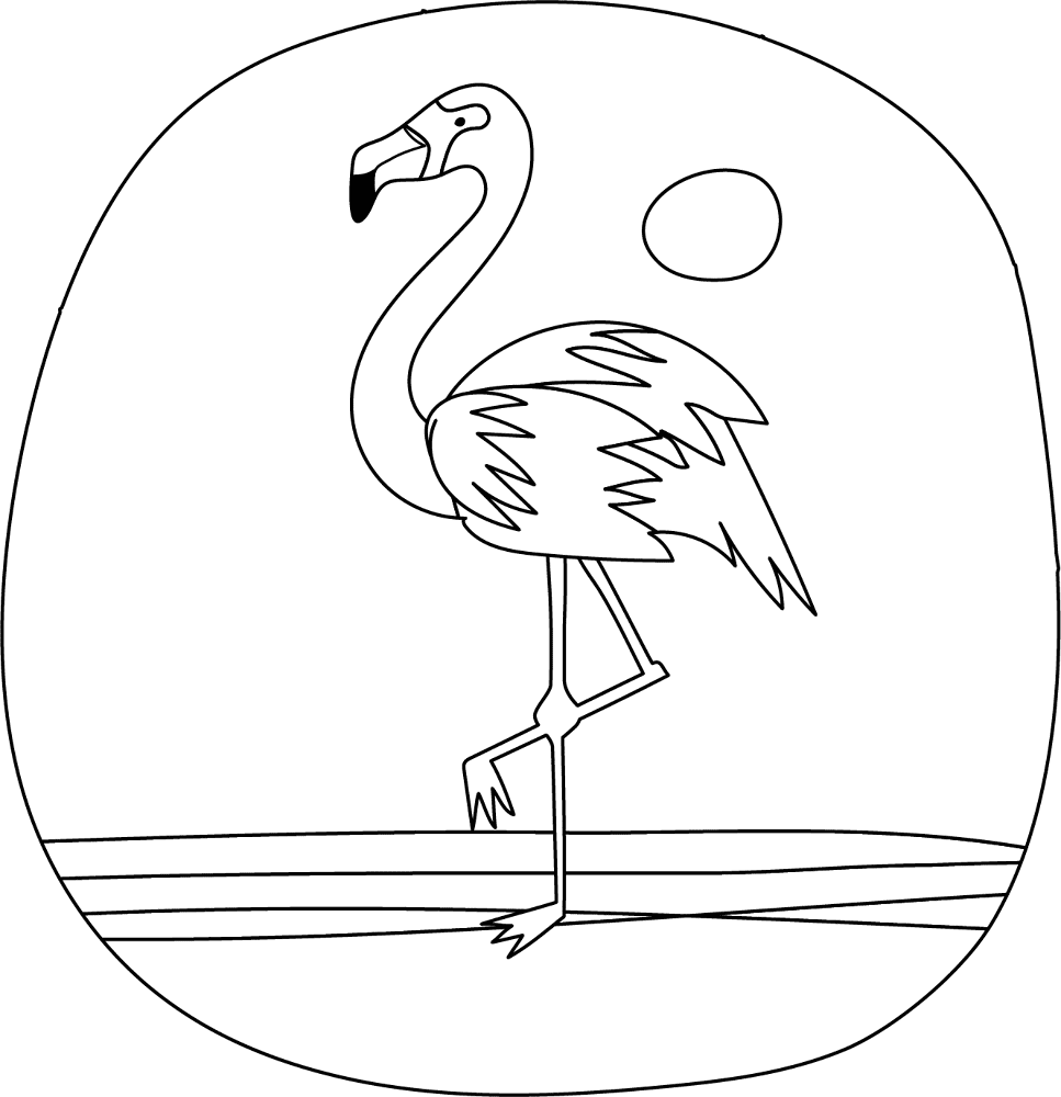 Desenho de Flamingos para colorir e imprimir: número 10