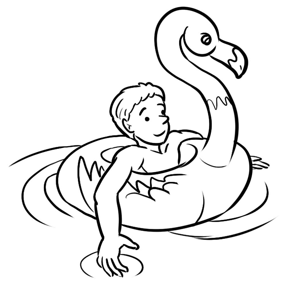Desenho de Flamingos para colorir e imprimir: número 18