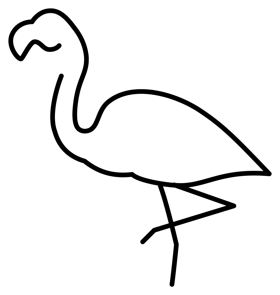 Desenho de Flamingos para colorir e imprimir: número 19