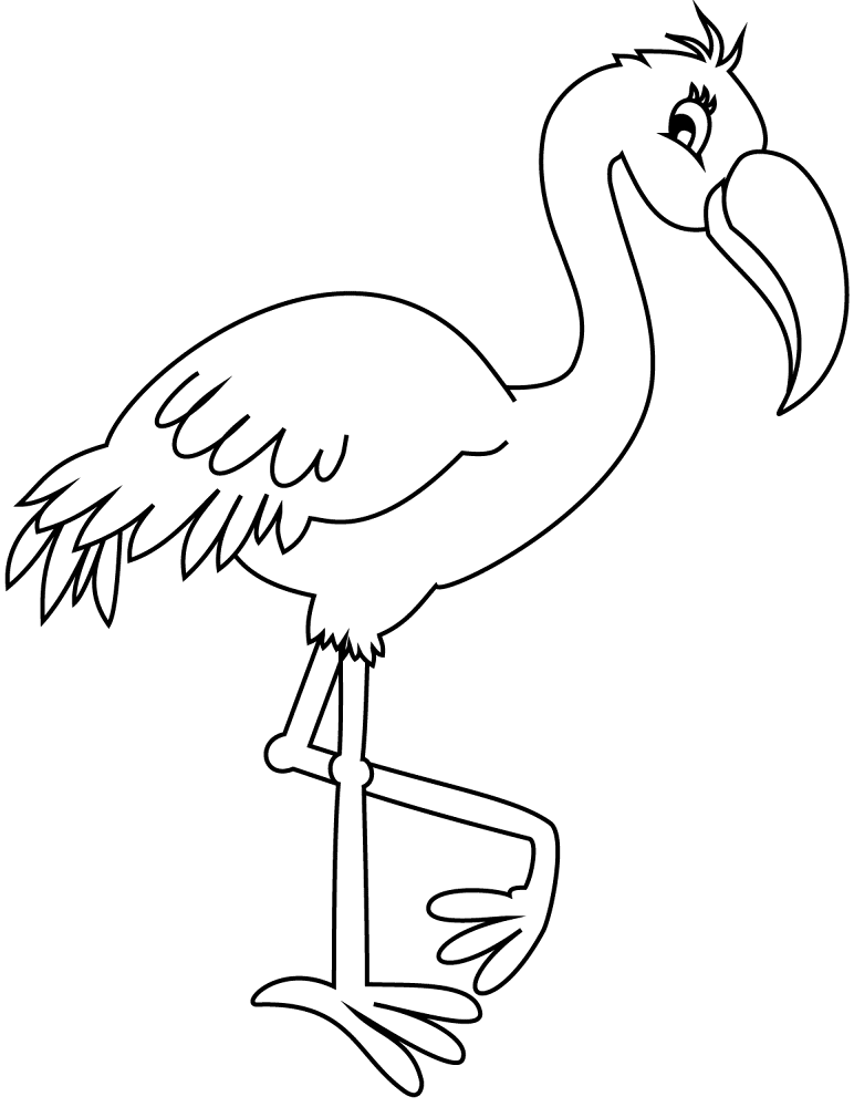 Desenho de Flamingos para colorir e imprimir: número 21