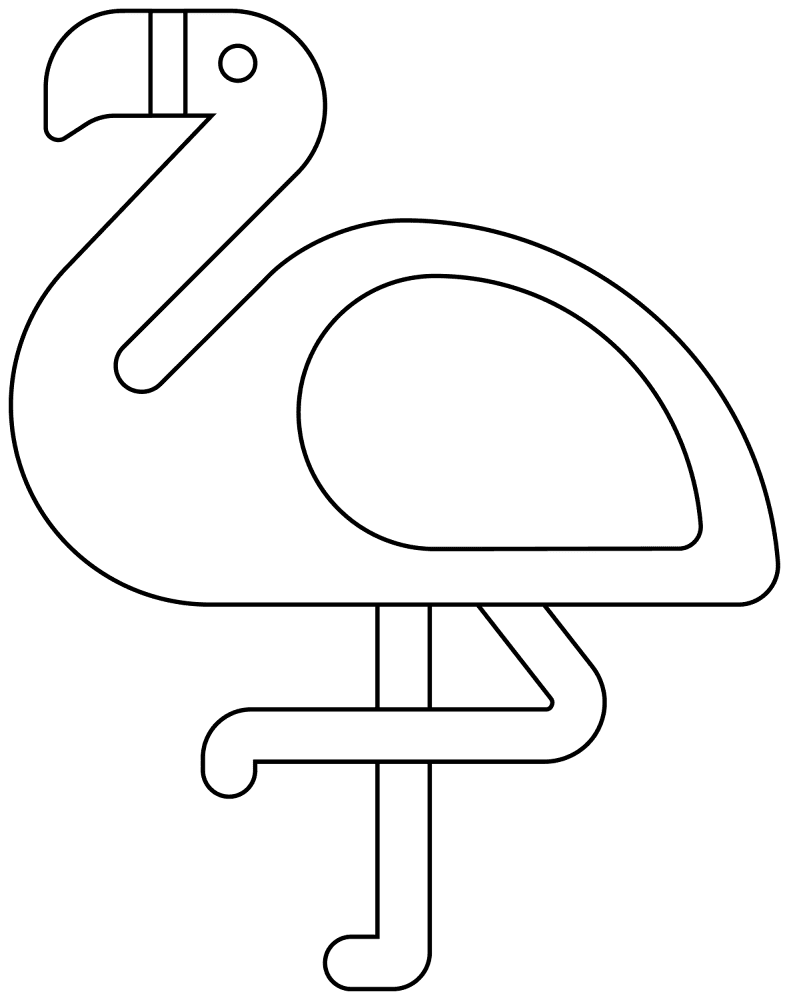 Desenho de Flamingos para colorir e imprimir: número 45
