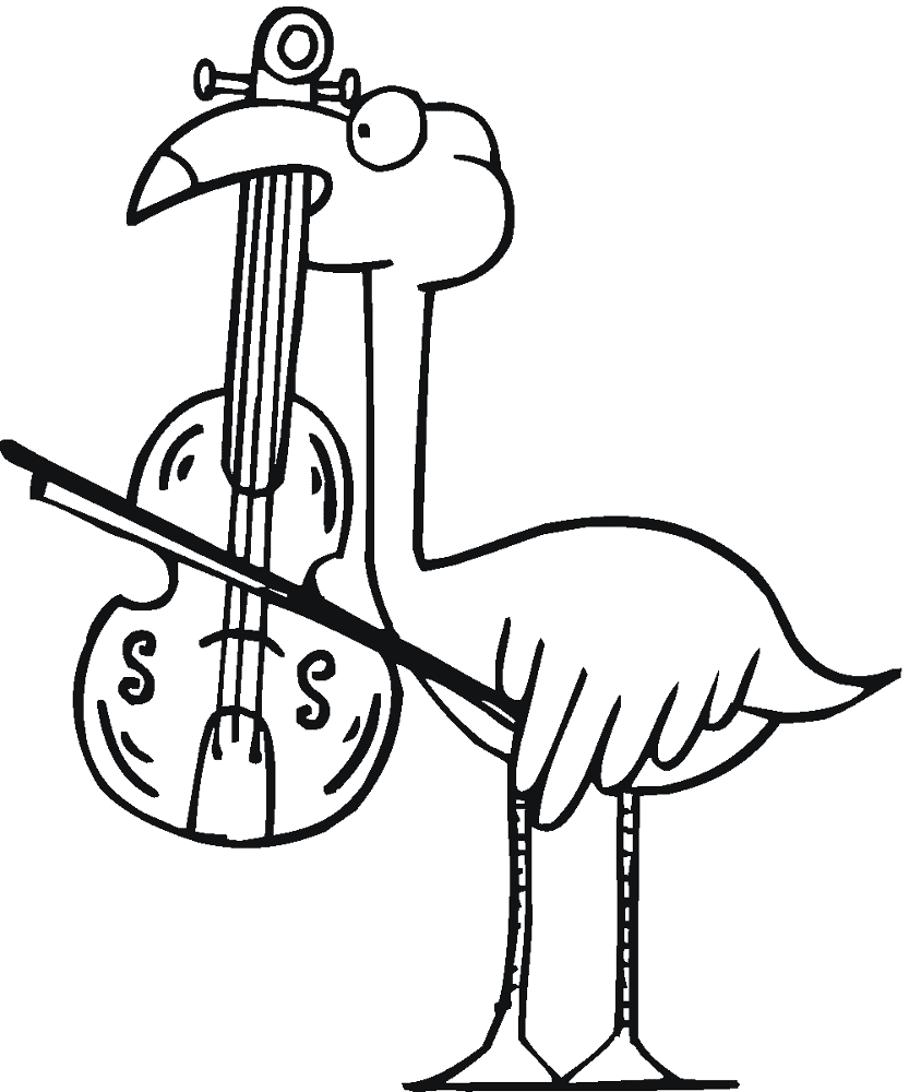 Desenho de Flamingos para colorir