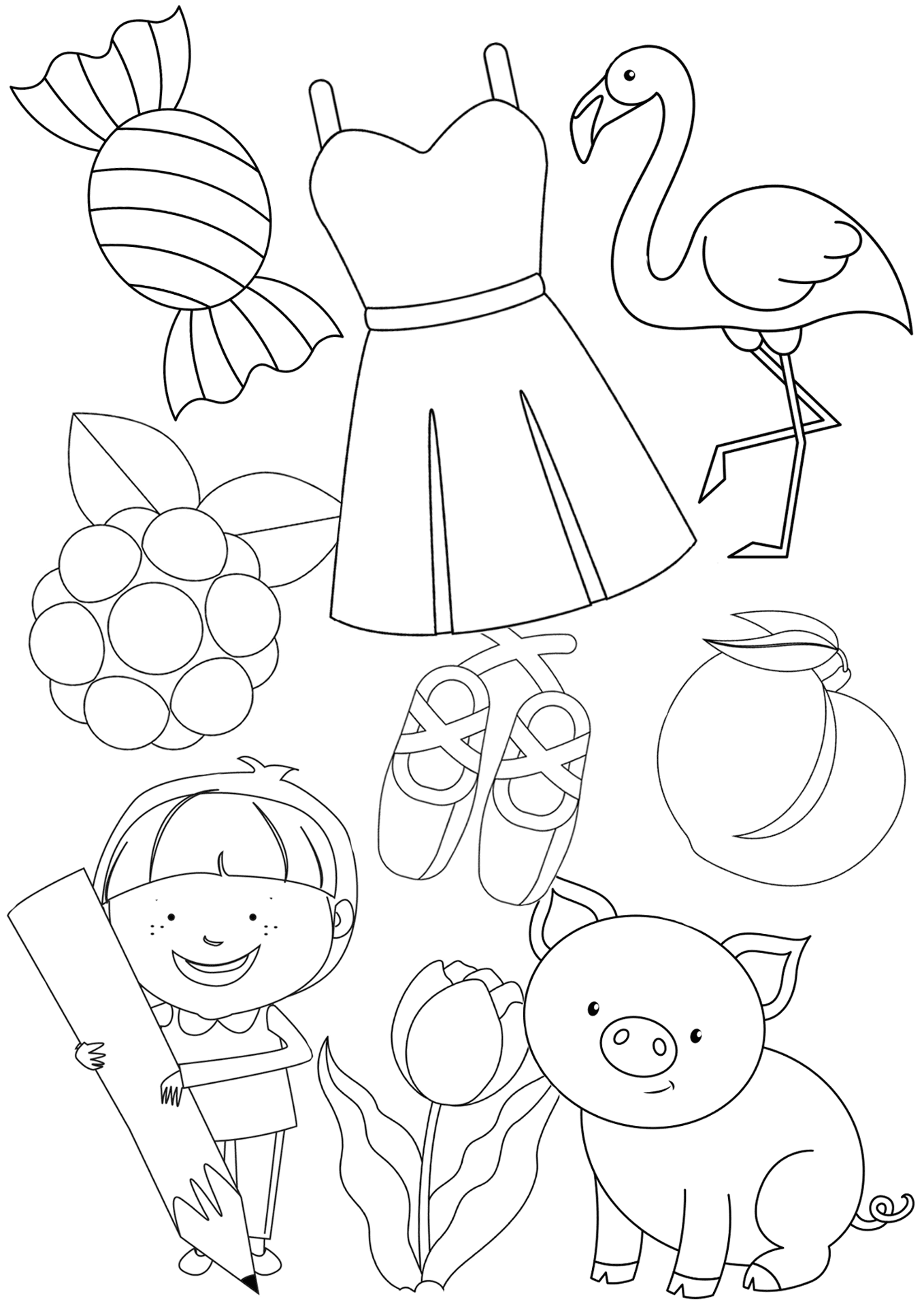 Desenho de Flamingos para colorir