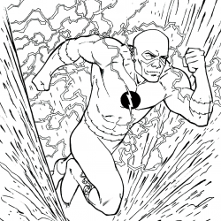 Desenho de Flash para colorir e imprimir: número 9