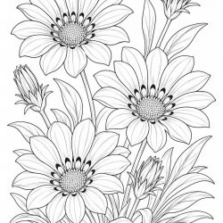 Desenho de Flores para colorir e imprimir: número 1