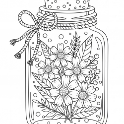 Desenho de Flores para colorir e imprimir: número 3