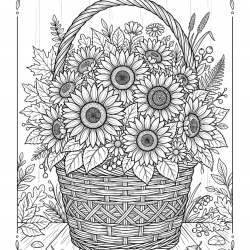 Desenho de Flores para colorir e imprimir: número 4