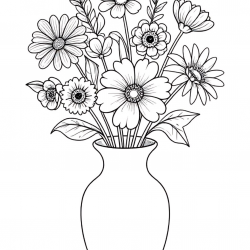 Desenho de Flores para colorir e imprimir: número 6