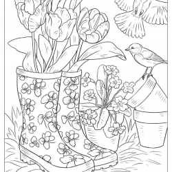 Desenho de Flores para colorir e imprimir: número 7