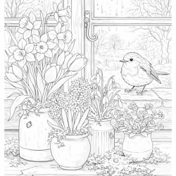 Desenho de Flores para colorir e imprimir: número 8