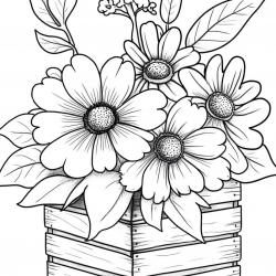 Desenho de Flores para colorir e imprimir: número 13