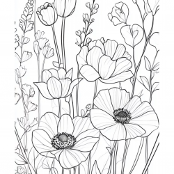 Desenho de Flores para colorir e imprimir: número 14