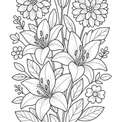 Desenho de Flores para colorir e imprimir: número 16