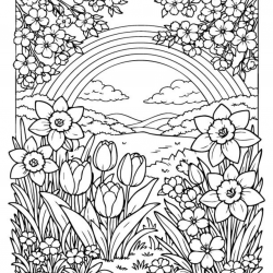 Desenho de Flores para colorir e imprimir: número 17
