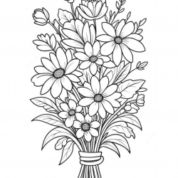 Desenho de Flores para colorir e imprimir: número 19