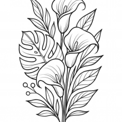 Desenho de Flores para colorir e imprimir: número 21