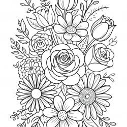 Desenho de Flores para colorir e imprimir: número 22