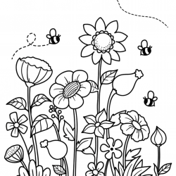 Desenho de Flores para colorir e imprimir: número 23