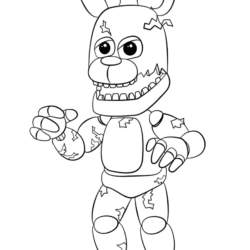 Desenho de Fnaf para colorir e imprimir: número 3