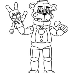 Desenho de Fnaf para colorir e imprimir: número 6