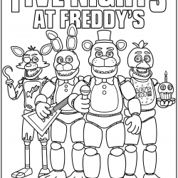 Desenho de Fnaf para colorir e imprimir: número 9