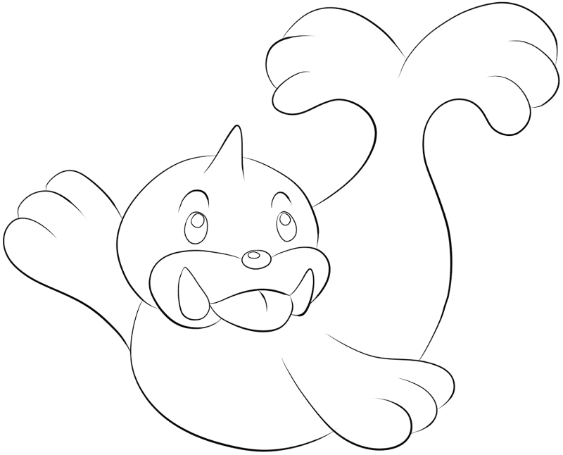 Desenho de Focas para colorir e imprimir: número 1
